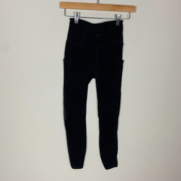 Athleta HI-RISE Intuition 7/8 Tight Leggings Mesh Womens XXS Black - Picture 8 of 13